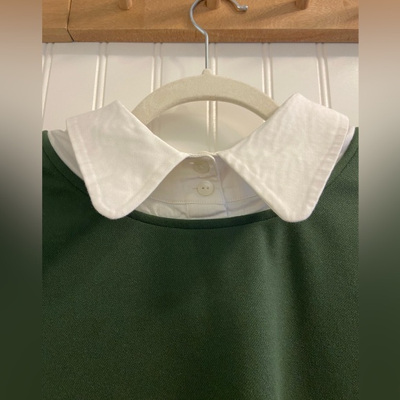 Tuckernuck English Ivy Dakotah Midi Dress Peter Pan Collar Long Sleeve Green XXL - Picture 4 of 13